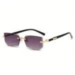 Rimless Sunglasses Rectangle Fashion Popular Women Men Shades Small Square Sun Glasses For Female male Summer Traveling Oculos - Image 8