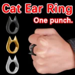 Self-defense cat ear ring window breaker women's anti-wolf men's single finger buckle carry defense spikes finger tiger .