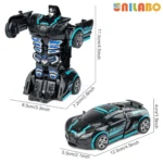 Transformable Robot Car Toy Ages 4–12 Sports Vehicle Model - Image 2