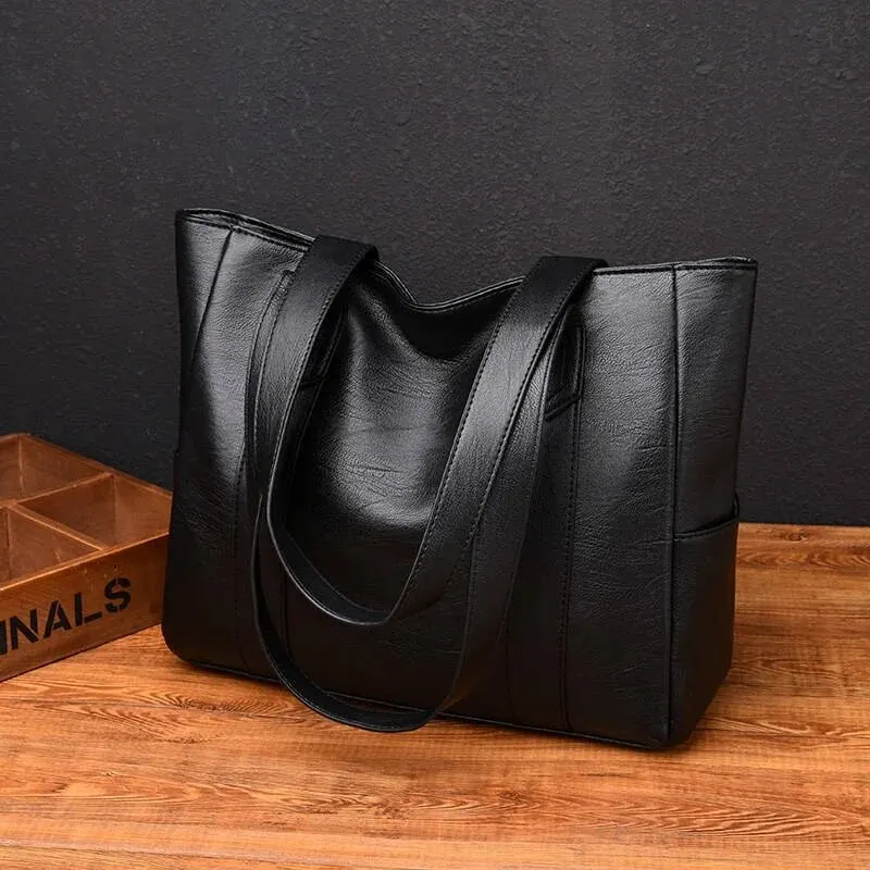 Sb279de95cbe940d49d1b81a861957a80Y.webp Women PU Leather Large Capacity Shoulder Bag Crossbody Hand Tote Vintage - Image 1