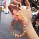 Phone Anti-lost Lanyard Key Short Wrist Pendant Colorful Macaron Round Bead Pendant Women's Hand-held Chain Mobile Phone Lanyard - Image 7