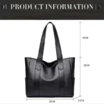 Women PU Leather Large Capacity Shoulder Bag Crossbody Hand Tote Vintage - Image 2