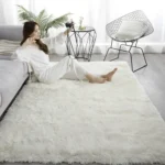 VIKAMA Silk and Wool Carpet, Solid Color, Simple Style, Suitable for Home Bedrooms, Bedside Rug, Dirt-resistant and Warm. - Image 7