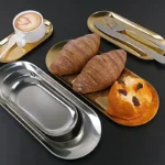Stainless Steel Dessert Plate 18/23cm Oval Serving Tray - Image 2