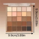 25-color eyeshadow palette - neutral gray and brown earth tones, coffee and chocolate shades, creating versatile, natural to dramatic makeup looks - Image 4