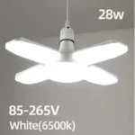 E27 Fan Shape Foldable 28W LED Bulb AC220V/110V Deformation for Home Ceiling Lights Warehouse and Garage White Light 6500K Bulb - Image 7