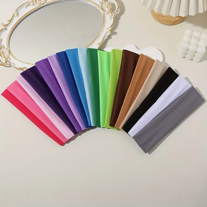 Sb9c0dcb6ca45457d8377f37513511ebcl.webp Elastic Hair Band Fashion Headbands Solid Color Knitted Sports Running Fitness Yoga Hair Bands Makeup Hair Accessories For Women - Image 1
