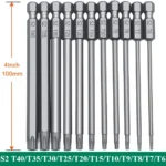 11 PCS  Torx Security Bit Set S2 Steel Magnetic Security Screwdriver Set 50/100mm Star Screwdriver Set for Shark Vacuum T6-T40 - Image 8