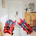 web launcher glove toy red and blue hero design