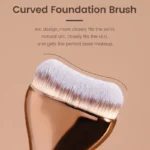 Professional Foundation Brush - Soft Nylon Bristles, Elegant Brown Handle, for BB Cream, Liquid Foundation, Powder - Travel - Image 4