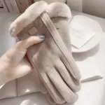 Women Touchscreen Gloves Warm Plush-Lined Winter Outdoor Gloves - Image 3