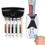 1 set of easy-to-use toothbrush holder with automatic toothpaste dispenser, wall mounted toothbrush storage rack, and bathroom - Image 5