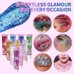 10 Piece Body Glitter Gel, Carnival Face Glitter Cosmetics Suitable for Women, Shiny Thick Hair Glitter, Carnival Accessories Fo - Image 4