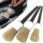 3PCS Car Exterior Interior Detail Brush Boar Hair Bristle Brushes for Car Cleaning Auto Detail Tools Dashboard Cleaning Brush