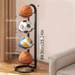 1PC Black Metal Sports Ball Organizer - for Balls, Multi-functional Storage Rack, Perfect Holiday Gift shelves - Image 4