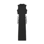 Criss Cross Cut Out Dress, Sexy Bodycon Mock Neck Sleeveless Dress, Women's Clothing - Image 9