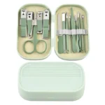 14 Piece Deluxe Manicure & Pedicure Set Pink And Blue Stainless Steel Nail Scissors, Clippers, Ear Digging Spoon for Men & Women - Image 7