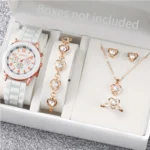 5/6PCS Women Watches Fashion Silicone Band Women Quartz Watches Jewelry Set Reloj Mujer Girls Clock Gift (Without Box) - Image 13