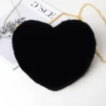 Fashion Women's Heart Shaped Handbags Cute Faux Fur Crossbody Bags  Lady Soft Plush Chain Shoulder Bag Shopper Totes - Image 7