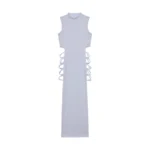 Criss Cross Cut Out Dress, Sexy Bodycon Mock Neck Sleeveless Dress, Women's Clothing - Image 2