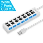 High Speed 4/7 Ports USB HUB 2.0 Adapter Expander Multi USB Splitter Multiple Extender with LED Lamp Switch for PC Laptop - Image 9
