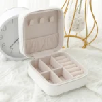 1pcs Single Layer Storage Box Ladies Travel Leather Jewelry Box Classic Black Pure White Fashion Pink Storage Box - Image 9