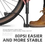 WEST BIKING MTB Bicycle Pump 80 PSI Bike Manual Air Pump Balloon Tire Inflator Schrader Valve Floor Pump Cycling Accesories - Image 3