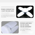 E27 Fan Shape Foldable 28W LED Bulb AC220V/110V Deformation for Home Ceiling Lights Warehouse and Garage White Light 6500K Bulb - Image 3
