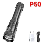 2000LM Ultra Bright P50 LED Flashlight Tactical EDC Emergency Spotlight Telescopic Zoom Handheld Torch with 14500/18650 Battery - Image 13