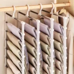 Multi-Layer Pants Hanger Space Saving Closet Organizer Foldable Trousers Clothes Rack Wardrobe Storage with Non Slip Clips - Image 4
