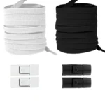 New Without Ties Elastic Laces No Tie Shoe Laces Press Lock Shoelaces Sneaker Kids Adult 8MM Widened Flat Shoelace for Shoes - Image 8