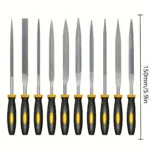 Premium Needle File Set - High-Carbon Steel Files with Non-Slip Ergonomic Handles for Precise Filing on Wood, Plastic, Model - Image 5