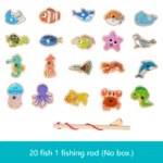 Montessori Magnetic Fishing Toy Ages 3-12 Wooden Marine Game - Image 12