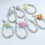 Phone Anti-lost Lanyard Key Short Wrist Pendant Colorful Macaron Round Bead Pendant Women's Hand-held Chain Mobile Phone Lanyard - Image 2