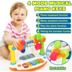 Baby Piano Toy 18cm Rotating Music Keyboard with Light & Sound - Image 2