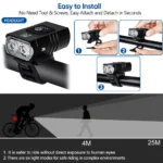LED Bicycle Front Light Type-C Rechargeable Bicycle Headlight MTB Road Bike Headlamp Easy to Install Cycling Accessories - Image 2