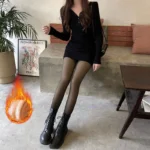 Women Thermal Leggings Winter Warm Sexy Elastic Translucent Pantyhose Female Fleece Thermal High Waist Slim Thicken Tight Pants - Image 5