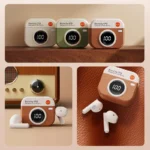 Retro Wireless Earbuds with Battery Display & ANC Charging Case - Image 3