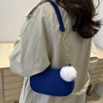 Mini Women Shoulder Bags Fashion Felt Women's Bag Design Advanced Underarm Handbags Mini Saddle Bag - Image 4