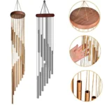 1piece 12 Tubes Aluminum Alloy Wind Chimes with Hook Gold/silver Bells for Outside Home Wedding Party Memorial Decoration Gifts