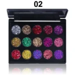 CmaaDu 15 Colors Gold Scallion Powder Diamond Glitter Eyeshadow Tray Shimmering Dazzling Universal Waterproof Easy to Color - Image 7