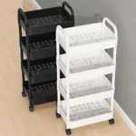 Hot 5-tier Kitchen Storage Shelf, Mobile Trolley, Floor-standing Multi-layer Storage Rack, for Snacks, Fruits and Vegetables - Image 5