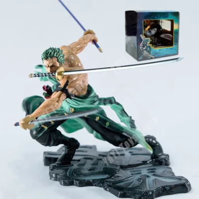 anime swordsman figure 10cm three blade model