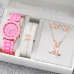 5/6PCS Women Watches Fashion Silicone Band Women Quartz Watches Jewelry Set Reloj Mujer Girls Clock Gift (Without Box) - Image 12