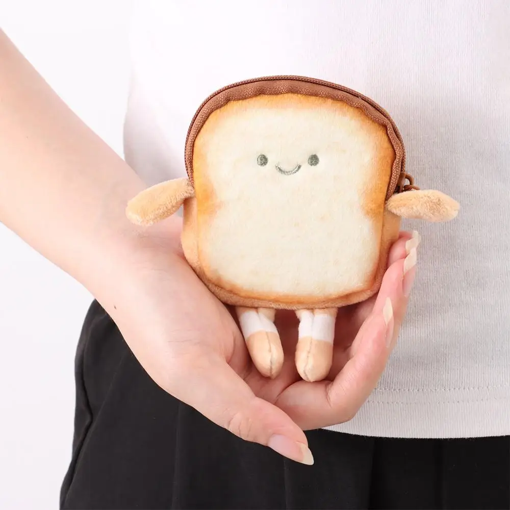 Sed59ecc20e2f40688f4006bfc1ecb2aaH.webp Cartoon Toast Bread Plush Wallet Children Coin Purse Earphone Bag Coin Key Bag Doll Bag Pendant Birthday - Image 1