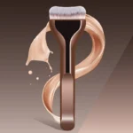 Professional Foundation Brush - Soft Nylon Bristles, Elegant Brown Handle, for BB Cream, Liquid Foundation, Powder - Travel - Image 3