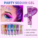 10 Piece Body Glitter Gel, Carnival Face Glitter Cosmetics Suitable for Women, Shiny Thick Hair Glitter, Carnival Accessories Fo - Image 2