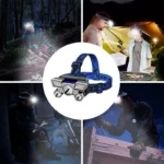 USB Rechargeable Headlamp Portable 5LED Headlight Built In Battery Torch Portable Working Light Fishing Camping Head Light For T - Image 6