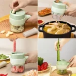 4 In 1 Vegetable Cutter Multifunctional Handheld Electric Wireless Chop Garlic Mash Minced Slice Onion Cutting Cooking Gadget - Image 5