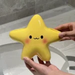 Cute Star-Shaped Toothbrush Holder Freestanding Bathroom Organizer with Cute Face Design, Space-Saving Toothbrush & Toothpaste - Image 5
